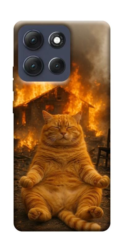 Чехол itsPrint Burning cat для Motorola Moto G86 Power, животные, купить оптом с доставкой