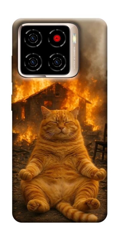 Чехол itsPrint Burning cat для ZTE Blade A56, животные, купить оптом с доставкой