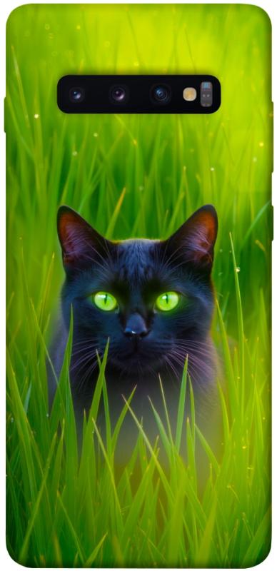 Чехол itsPrint Cat in the grass для Samsung Galaxy S10+, животные, купить оптом с доставкой