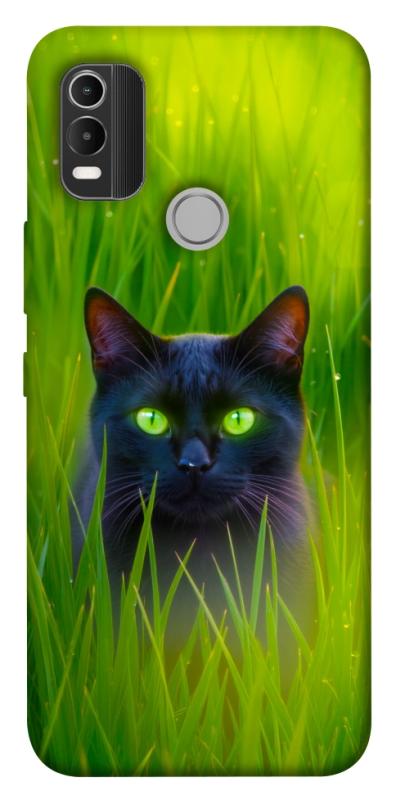 Чехол itsPrint Cat in the grass для Nokia C21 Plus, животные, купить оптом с доставкой