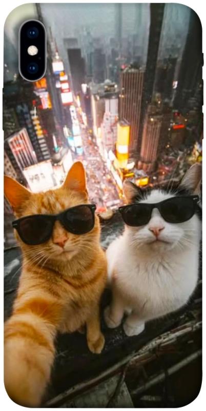 Чехол itsPrint Cool cats city для Apple iPhone X (5.8"), животные, купить оптом с доставкой