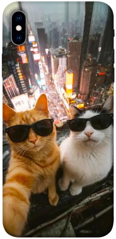 Чехол itsPrint Cool cats city для Apple iPhone XS Max (6.5"), животные, купить оптом с доставкой