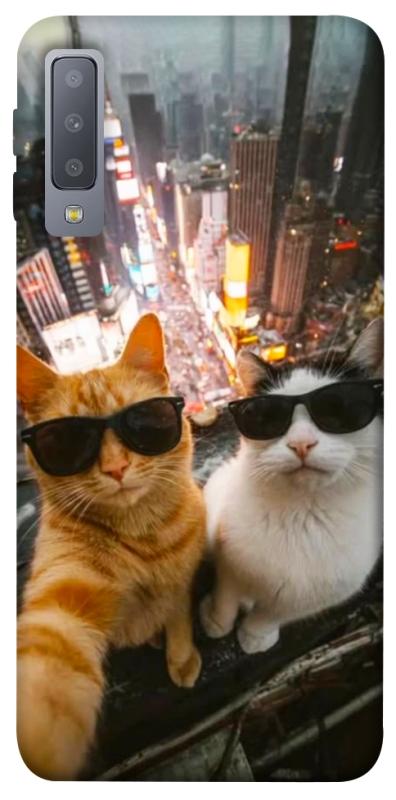 Чехол itsPrint Cool cats city для Samsung A750 Galaxy A7 (2018), котики, купить оптом с доставкой