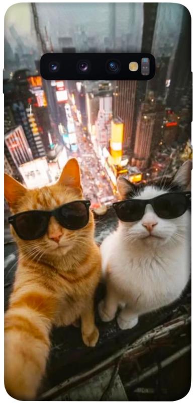 Чехол itsPrint Cool cats city для Samsung Galaxy S10+, котики, купить оптом с доставкой