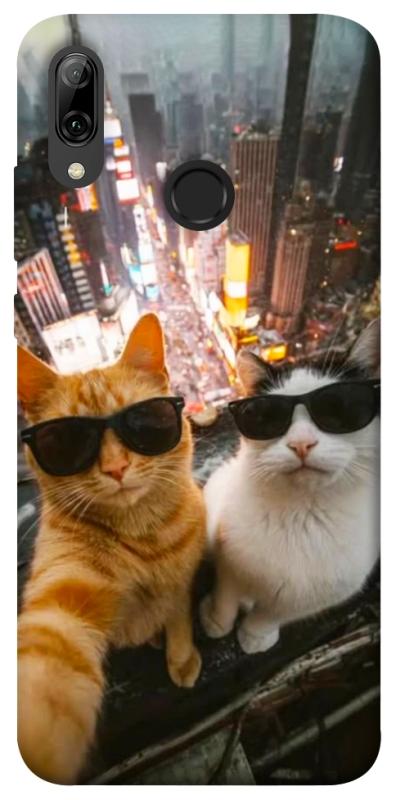 Чехол itsPrint Cool cats city для Huawei P Smart (2019), котики, купить оптом с доставкой