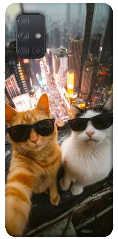 Чехол itsPrint Cool cats city для Samsung Galaxy A71, котики, купить оптом с доставкой