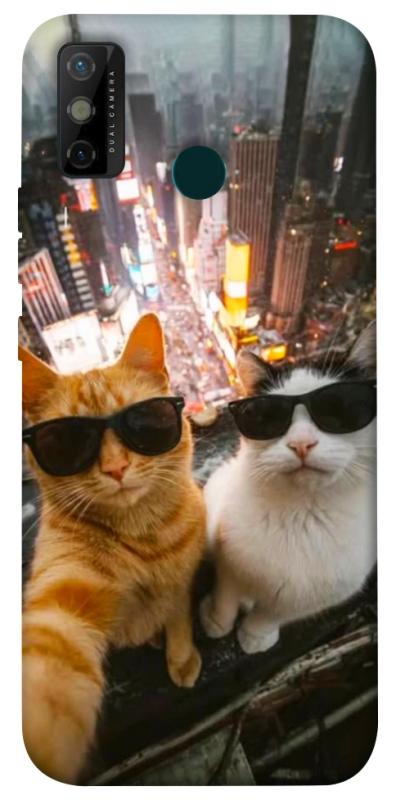 Чехол itsPrint Cool cats city для TECNO Spark 6 Go, животные, купить оптом с доставкой