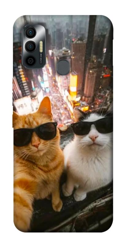 Чохол itsPrint Cool cats city для TECNO Spark 7, котики, купити оптом з доставкою