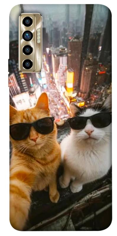 Чехол itsPrint Cool cats city для TECNO Camon 17P, животные, купить оптом с доставкой