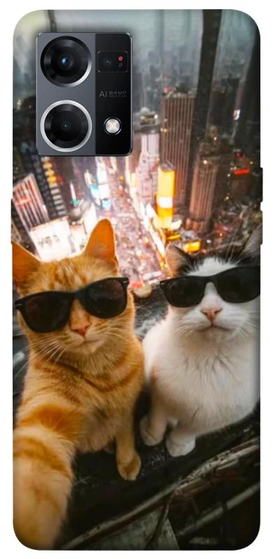 Чохол itsPrint Cool cats city для Oppo Reno 7 4G, тварини, купити оптом з доставкою