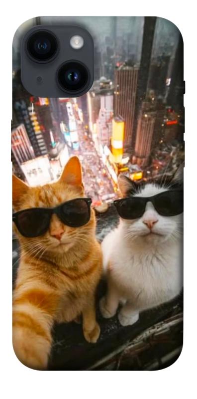 Чехол itsPrint Cool cats city для Apple iPhone 14 (6.1"), животные, купить оптом с доставкой