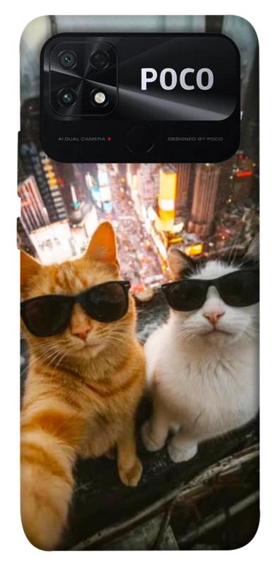 Чохол itsPrint Cool cats city для Xiaomi Poco C40, котики, купити оптом з доставкою