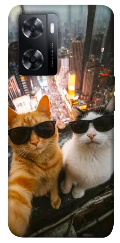 Чехол itsPrint Cool cats city для Oppo A57s, животные, купить оптом с доставкой