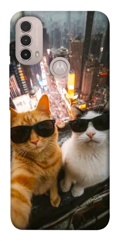 Чехол itsPrint Cool cats city для Motorola Moto E40, животные, купить оптом с доставкой