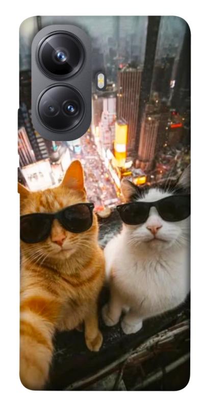 Чехол itsPrint Cool cats city для Realme 10 Pro+, котики, купить оптом с доставкой