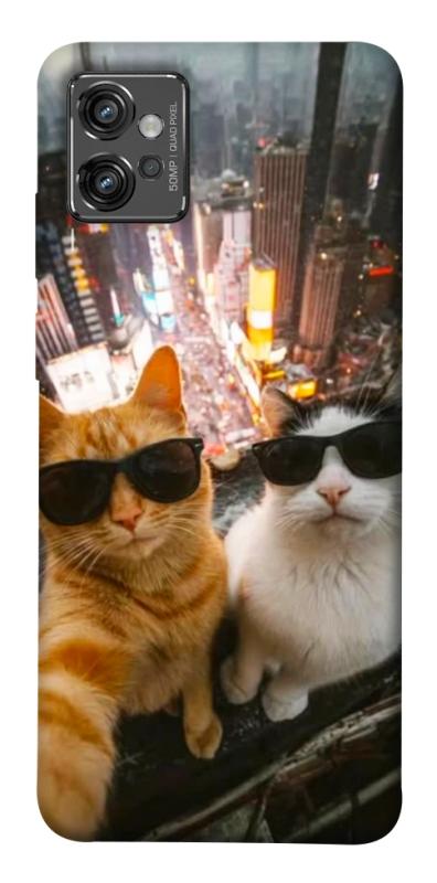 Чохол itsPrint Cool cats city для Motorola Moto G32, котики, купити оптом з доставкою