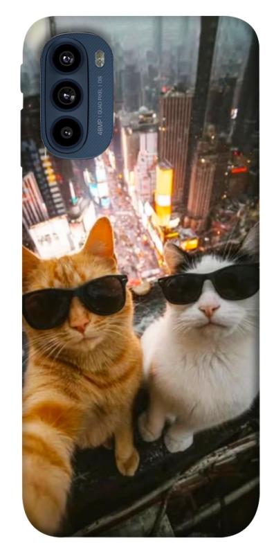 Чехол itsPrint Cool cats city для Motorola Moto G41, котики, купить оптом с доставкой