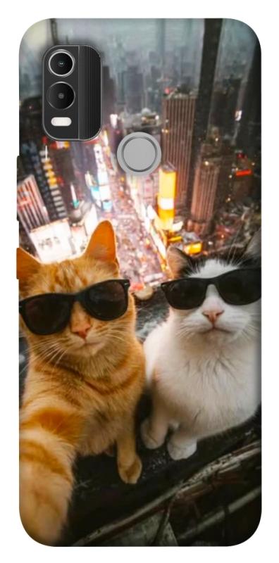 Чохол itsPrint Cool cats city для Nokia C21 Plus, котики, купити оптом з доставкою