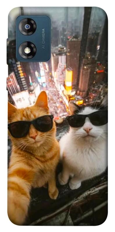 Чохол itsPrint Cool cats city для Motorola Moto E13, котики, купити оптом з доставкою