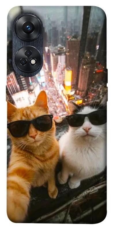 Чехол itsPrint Cool cats city для Oppo Reno 8 T 4G, животные, купить оптом с доставкой