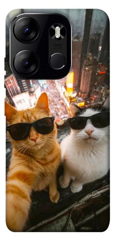 Чохол itsPrint Cool cats city для Tecno Spark Go 2023, котики, купити оптом з доставкою