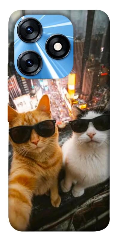 Чехол itsPrint Cool cats city для TECNO Spark 10 Pro, котики, купить оптом с доставкой