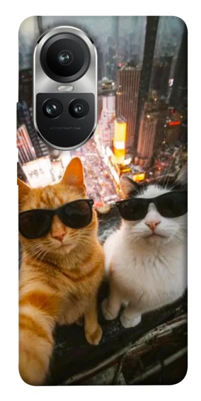 Чохол itsPrint Cool cats city для Oppo Reno 10, котики, купити оптом з доставкою