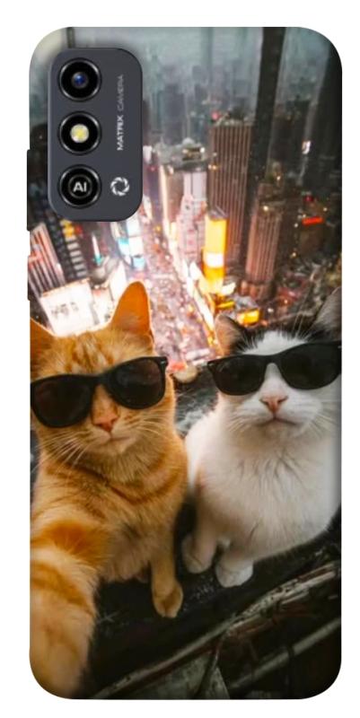 Чехол itsPrint Cool cats city для ZTE Blade A53, котики, купить оптом с доставкой