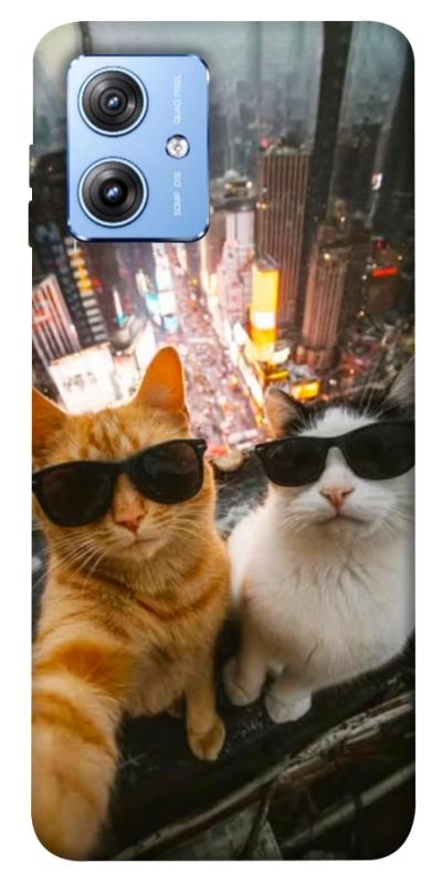 Чохол itsPrint Cool cats city для Motorola Moto G84, тварини, купити оптом з доставкою