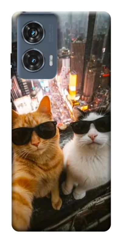 Чохол itsPrint Cool cats city для Motorola Edge 50 Fusion, тварини, купити оптом з доставкою