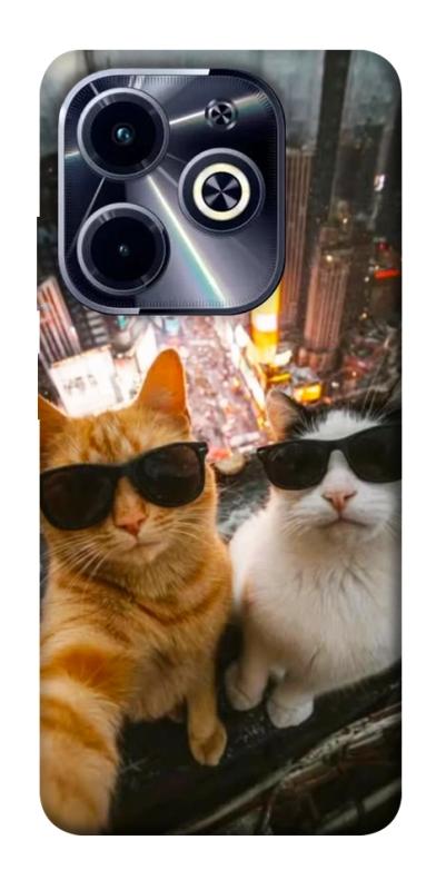 Чохол itsPrint Cool cats city для Infinix Hot 40i, котики, купити оптом з доставкою