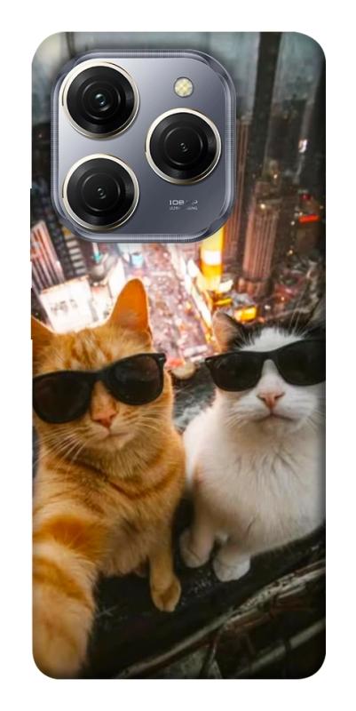 Чехол itsPrint Cool cats city для TECNO Spark 20 Pro, котики, купить оптом с доставкой