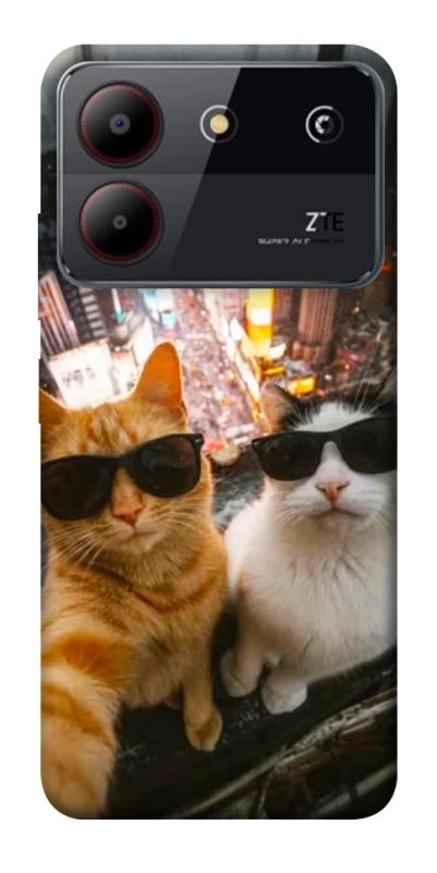 Чехол itsPrint Cool cats city для ZTE Blade A54 4G, котики, купить оптом с доставкой
