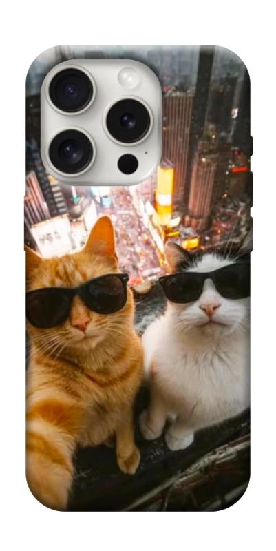 Чехол itsPrint Cool cats city для Apple iPhone 16 Pro (6.3"), котики, купить оптом с доставкой