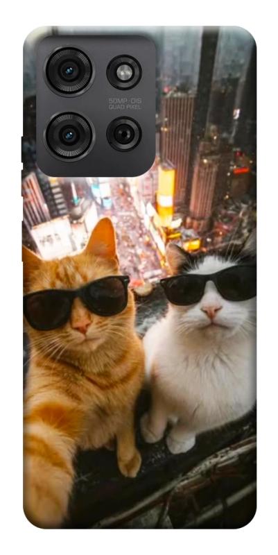 Чехол itsPrint Cool cats city для Motorola Moto G75 5G, животные, купить оптом с доставкой