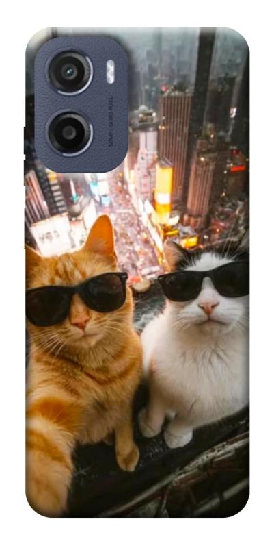 Чехол itsPrint Cool cats city для Motorola Moto G05, котики, купить оптом с доставкой