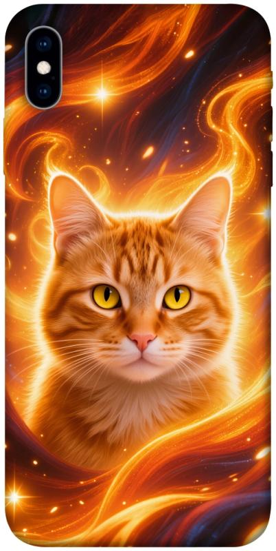 Чехол itsPrint Fire cat для Apple iPhone X (5.8"), животные, купить оптом с доставкой