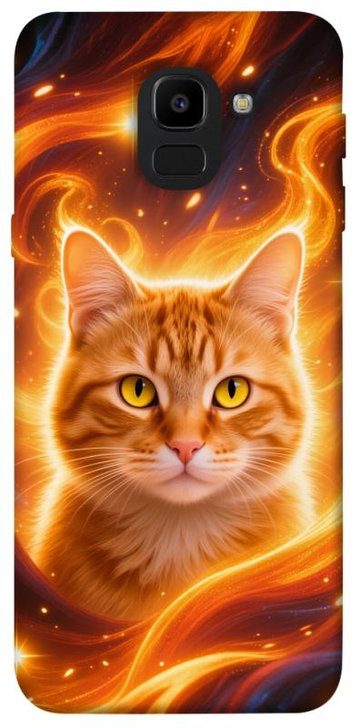 Чехол itsPrint Fire cat для Samsung J600F Galaxy J6 (2018), котики, купить оптом с доставкой