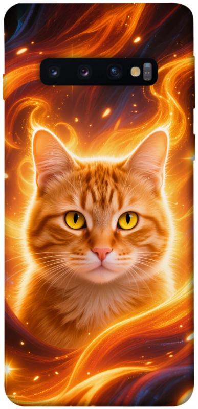 Чехол itsPrint Fire cat для Samsung Galaxy S10, животные, купить оптом с доставкой