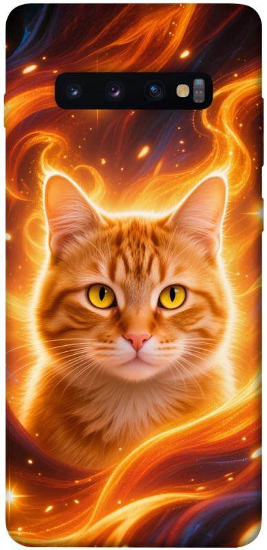 Чехол itsPrint Fire cat для Samsung Galaxy S10+, котики, купить оптом с доставкой