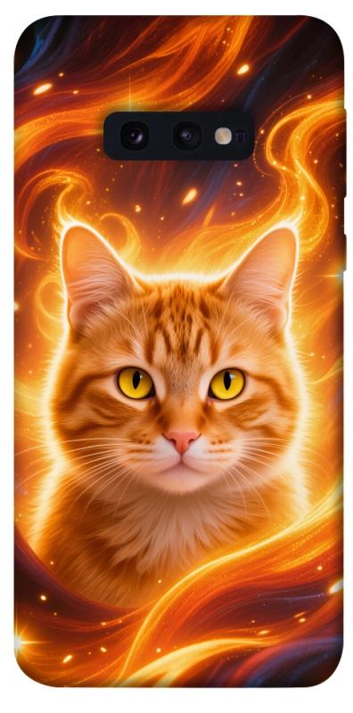 Чохол itsPrint Fire cat для Samsung Galaxy S10e, тварини, купити оптом з доставкою