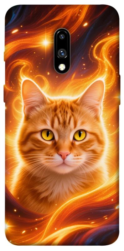 Чохол itsPrint Fire cat для OnePlus 7, тварини, купити оптом з доставкою