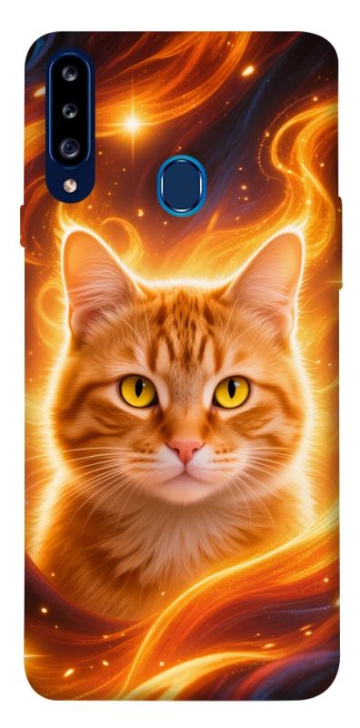 Чехол itsPrint Fire cat для Samsung Galaxy A20s, котики, купить оптом с доставкой