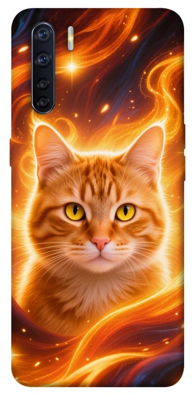 Чехол itsPrint Fire cat для Oppo A91, животные, купить оптом с доставкой