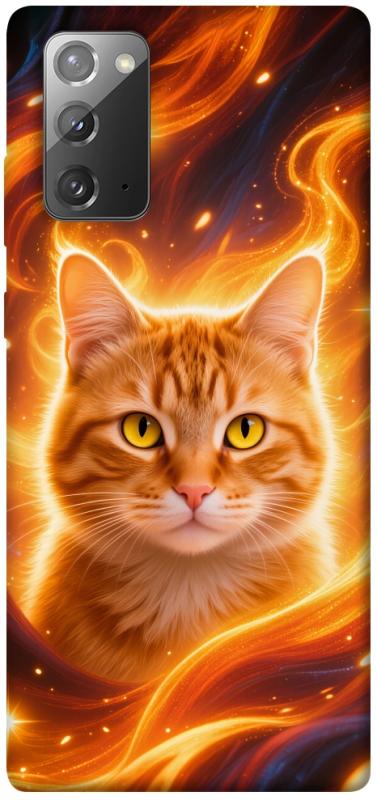 Чехол itsPrint Fire cat для Samsung Galaxy Note 20, животные, купить оптом с доставкой