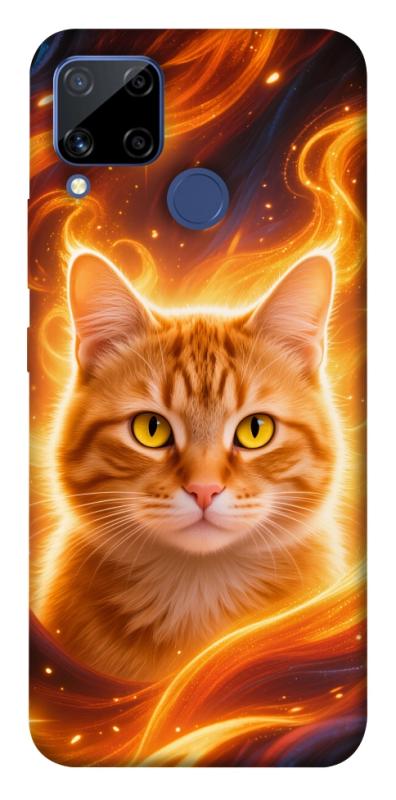 Чехол itsPrint Fire cat для Realme C15, животные, купить оптом с доставкой