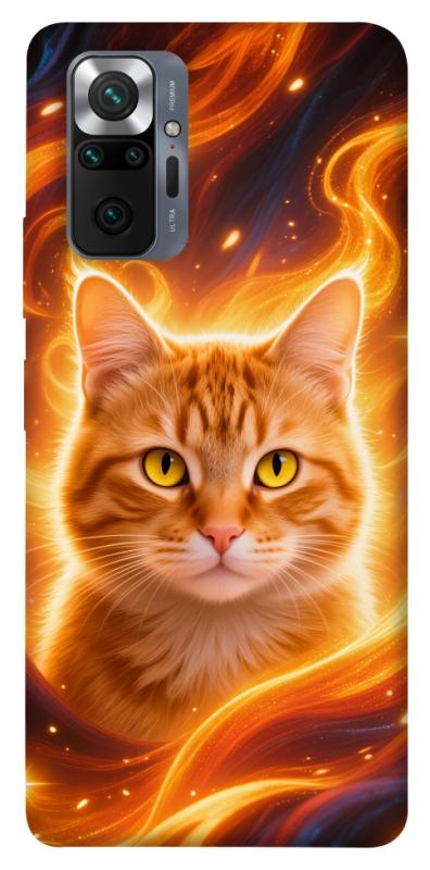 Чохол itsPrint Fire cat для Xiaomi Redmi Note 10 Pro, тварини, купити оптом з доставкою