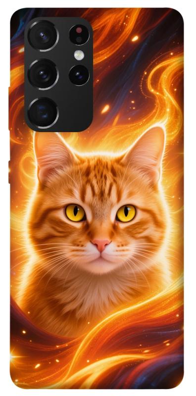 Чохол itsPrint Fire cat для Samsung Galaxy S21 Ultra, котики, купити оптом з доставкою
