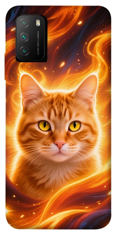 Чехол itsPrint Fire cat для Xiaomi Poco M3, животные, купить оптом с доставкой