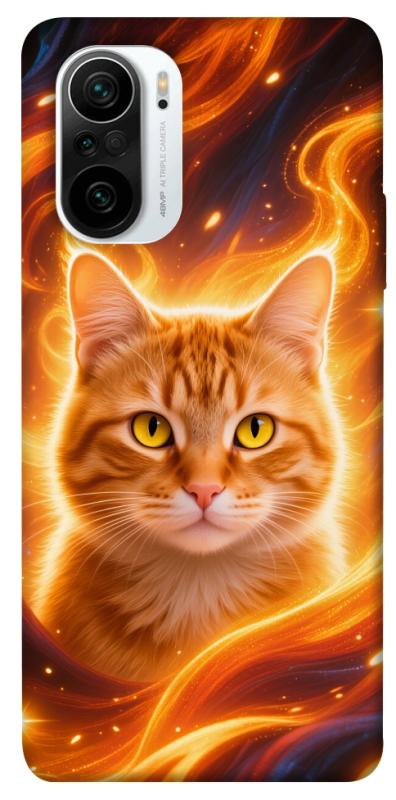 Чехол itsPrint Fire cat для Xiaomi Redmi K40 / K40 Pro / K40 Pro+ / Poco F3, животные, купить оптом с доставкой